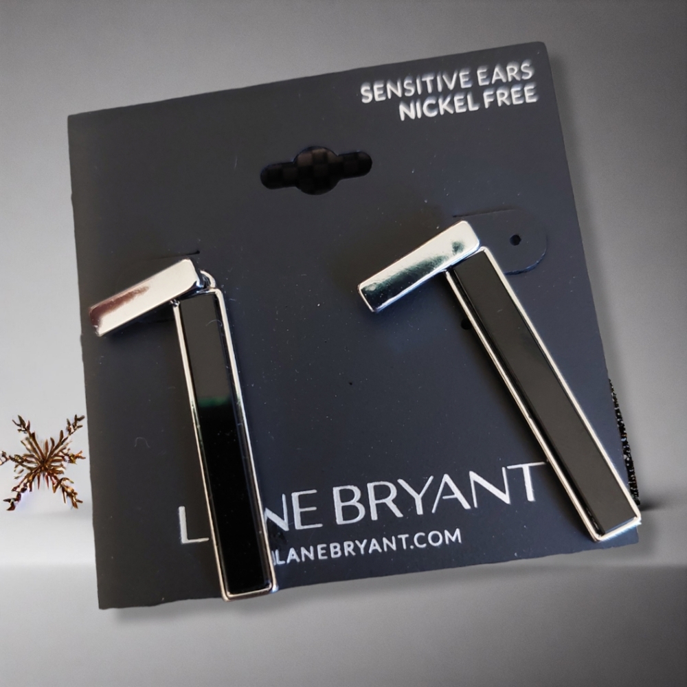 Lane Bryant Black Pillar Earrings